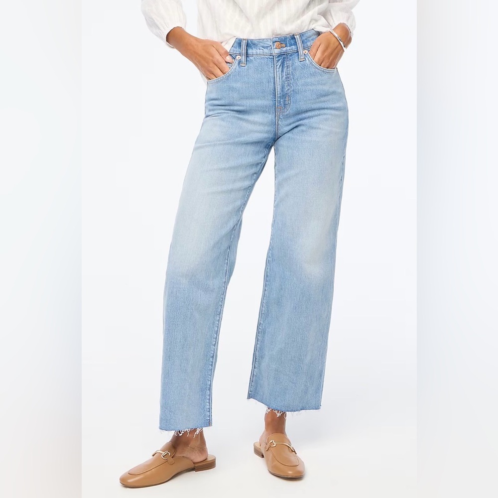 LIKE NEW J. Crew Wide-leg cropped jean in all-day stretch Size 34